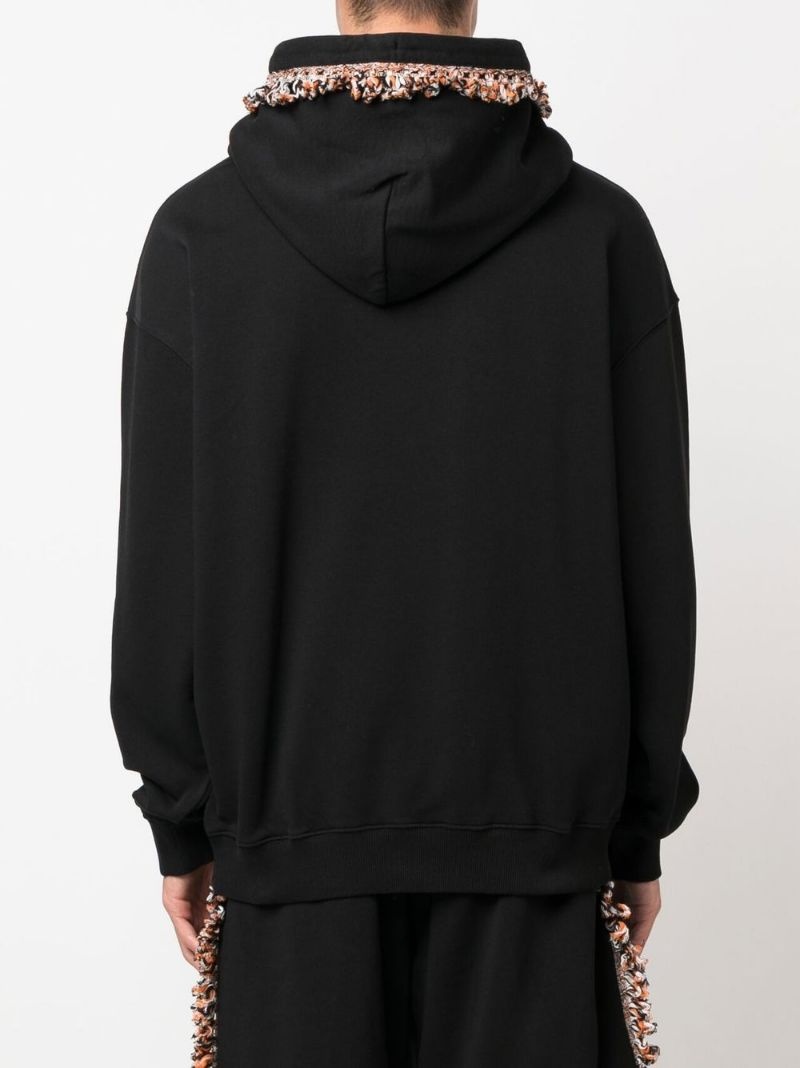 fringed-trim pullover hoodie - 4