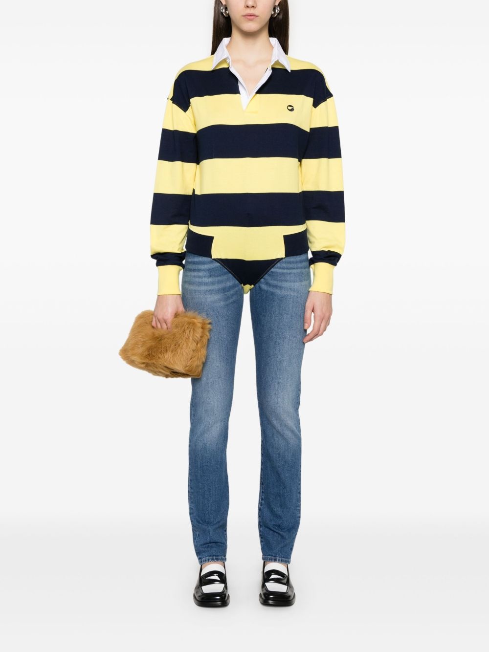 striped polo bodysuit - 2
