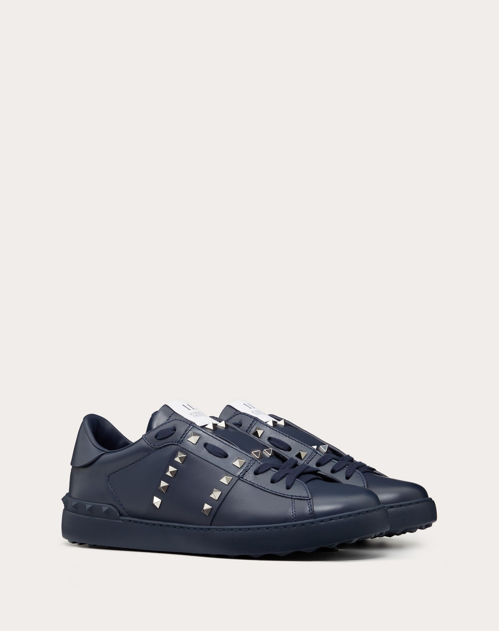 Rockstud Untitled Sneaker in Marine Calfskin - 2