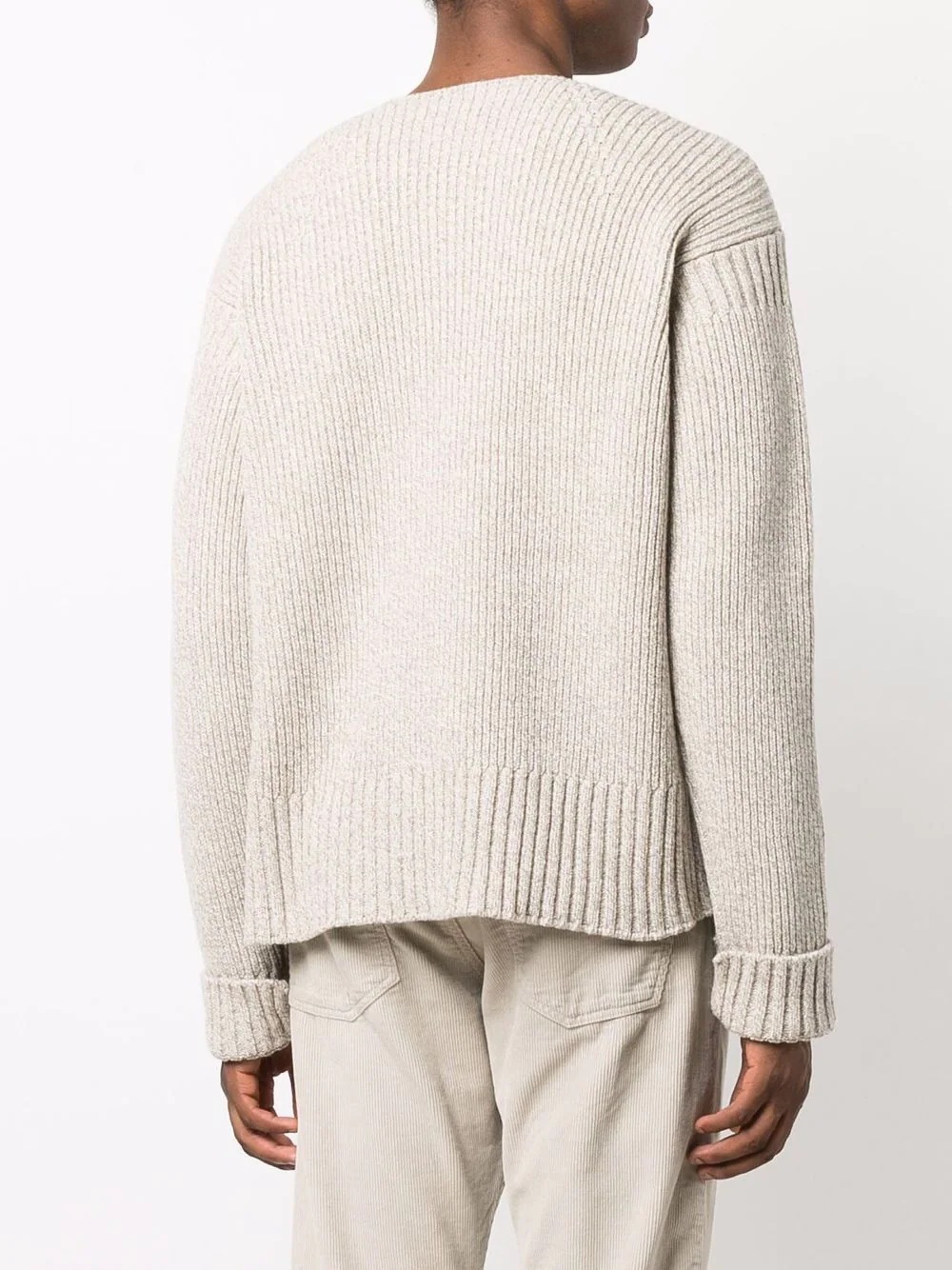 crew-neck rib-knit  jumper - 4