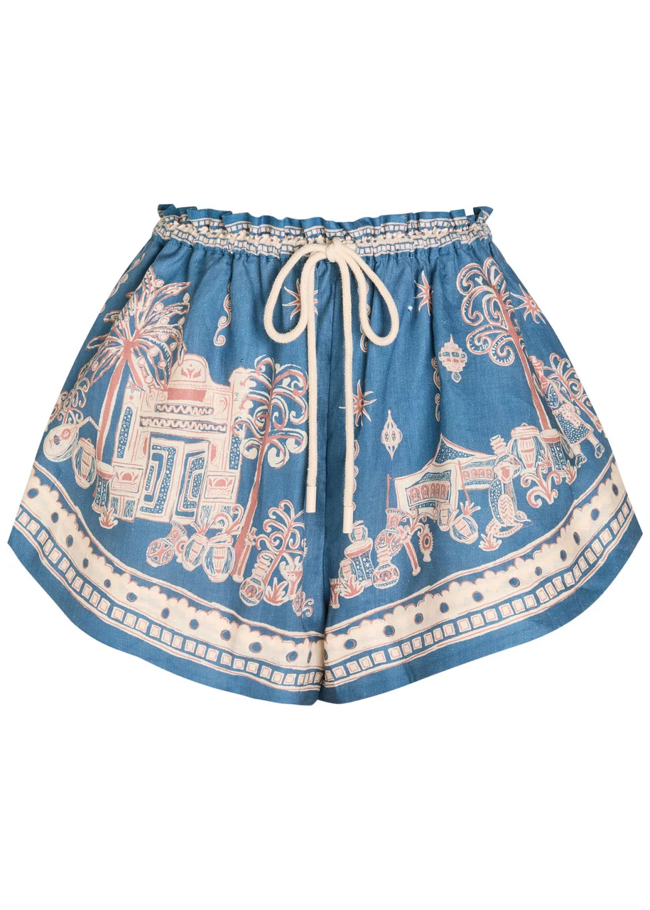 Alemais Acacia Printed Linen Shorts - 1