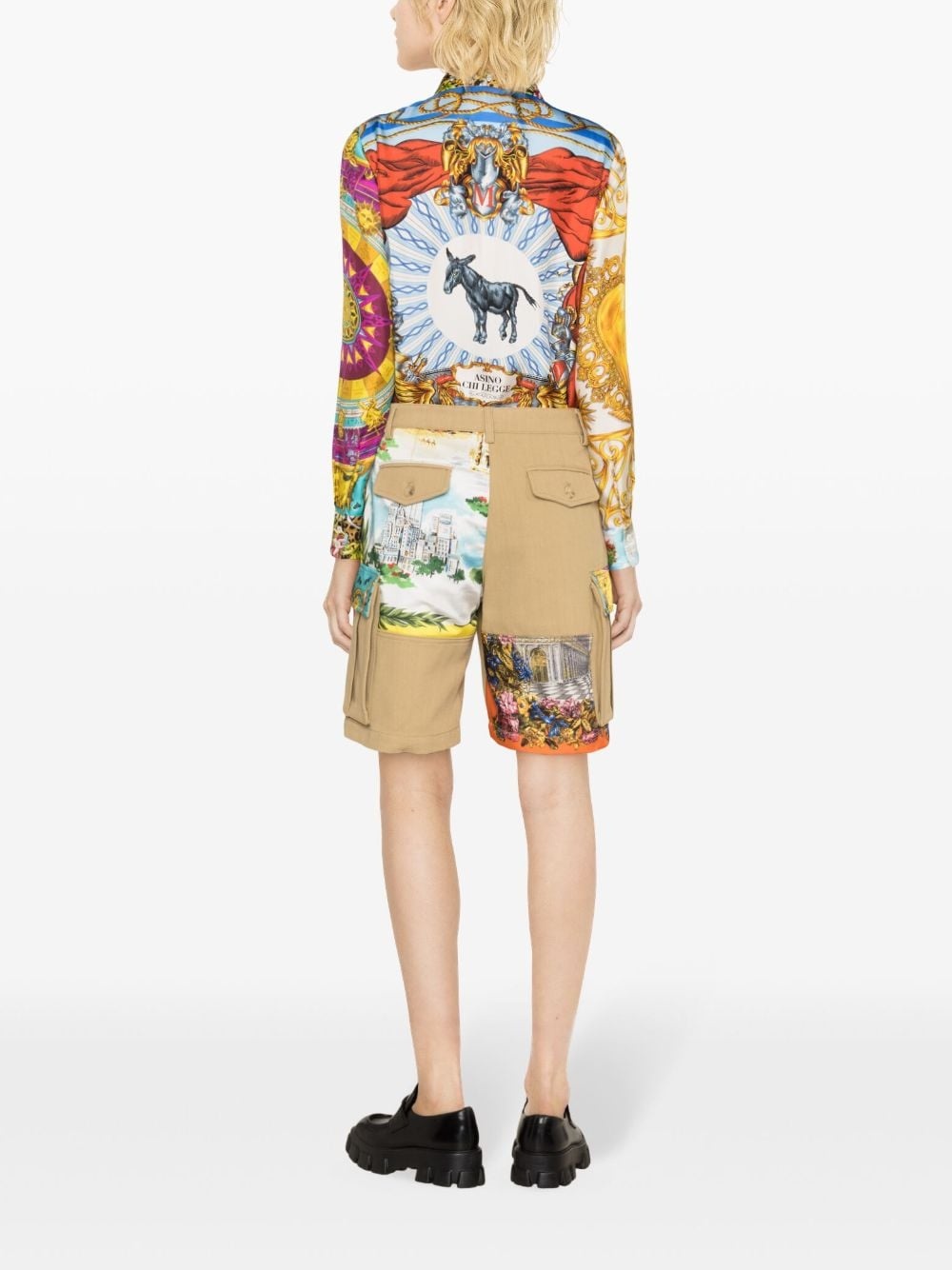 mix-print silk shirt - 4