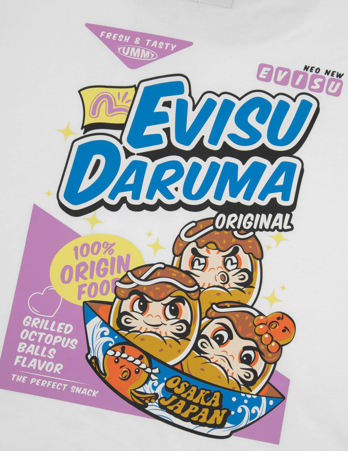 LOGO AND TAKOYAKI DARUMA PRINT REGULAR FIT RINGER T-SHIRT - 7