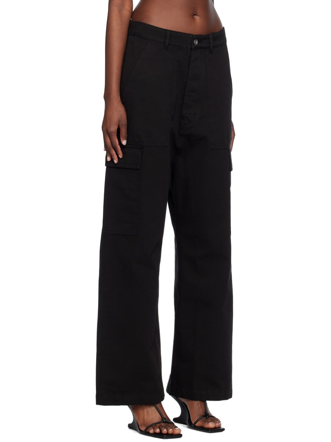Black Cargo Trousers - 2