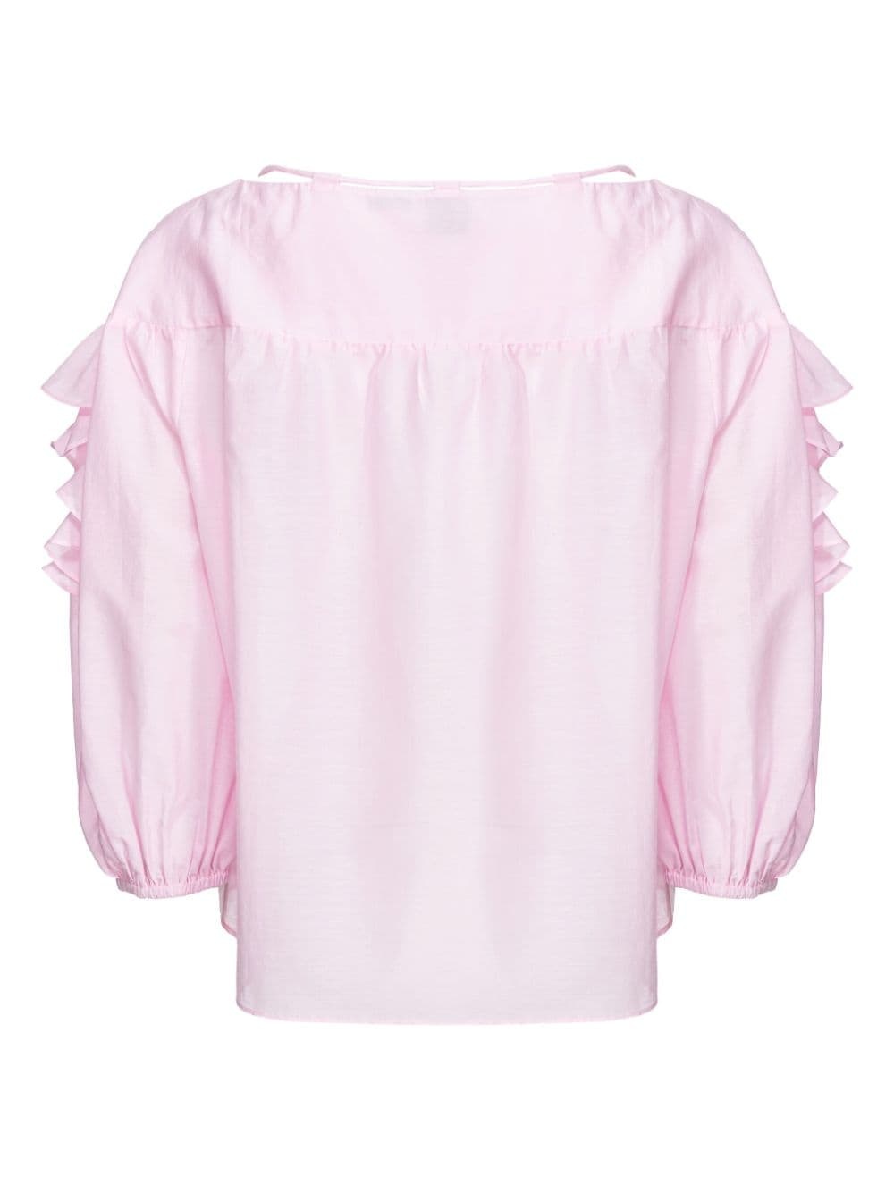 ruffle cotton-silk blend blouse - 2