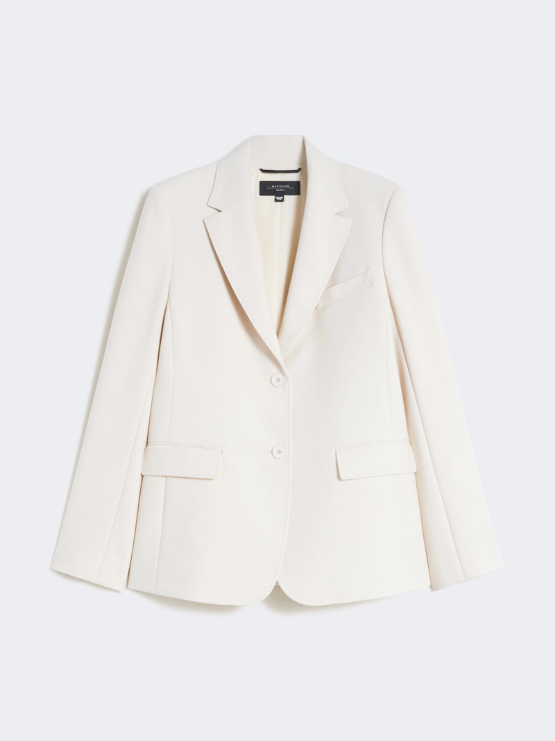 Viscose-blend canvas blazer - IVORY 1