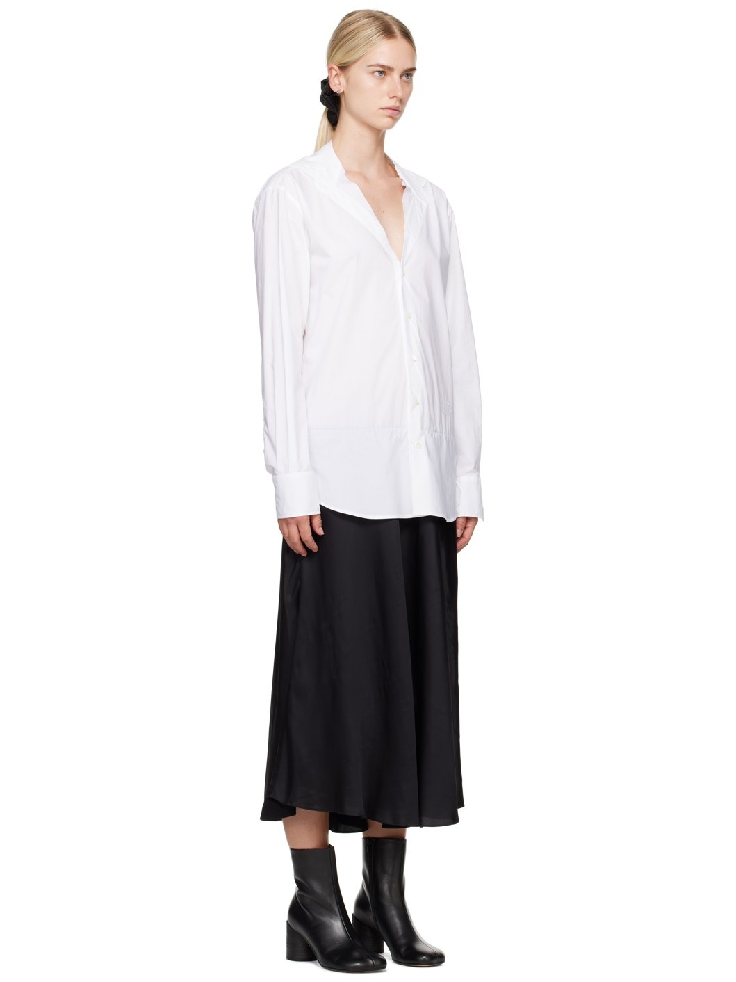 White & Black Paneled Maxi Dress - 2