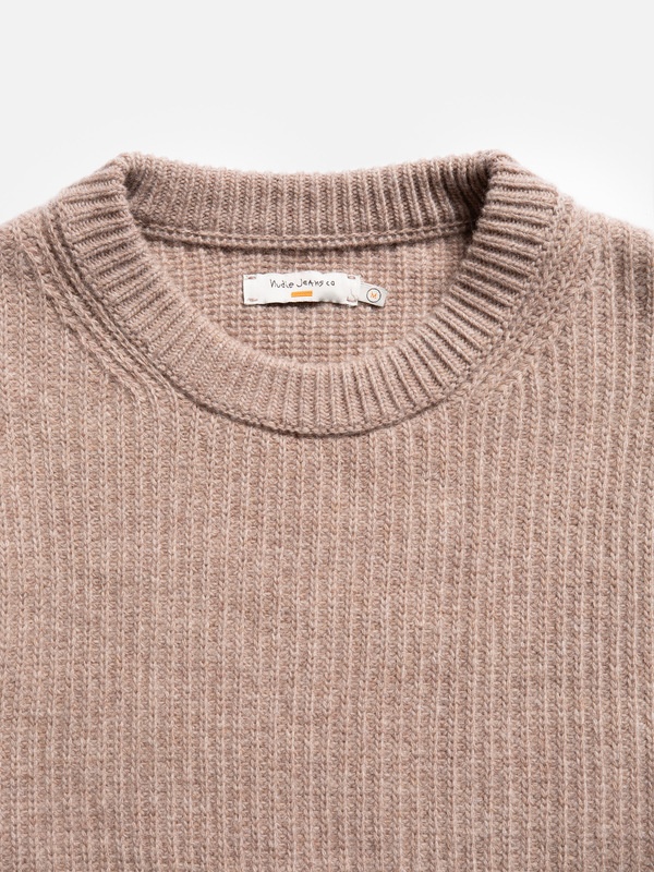 August Rib Wool Sweater Oat - 4