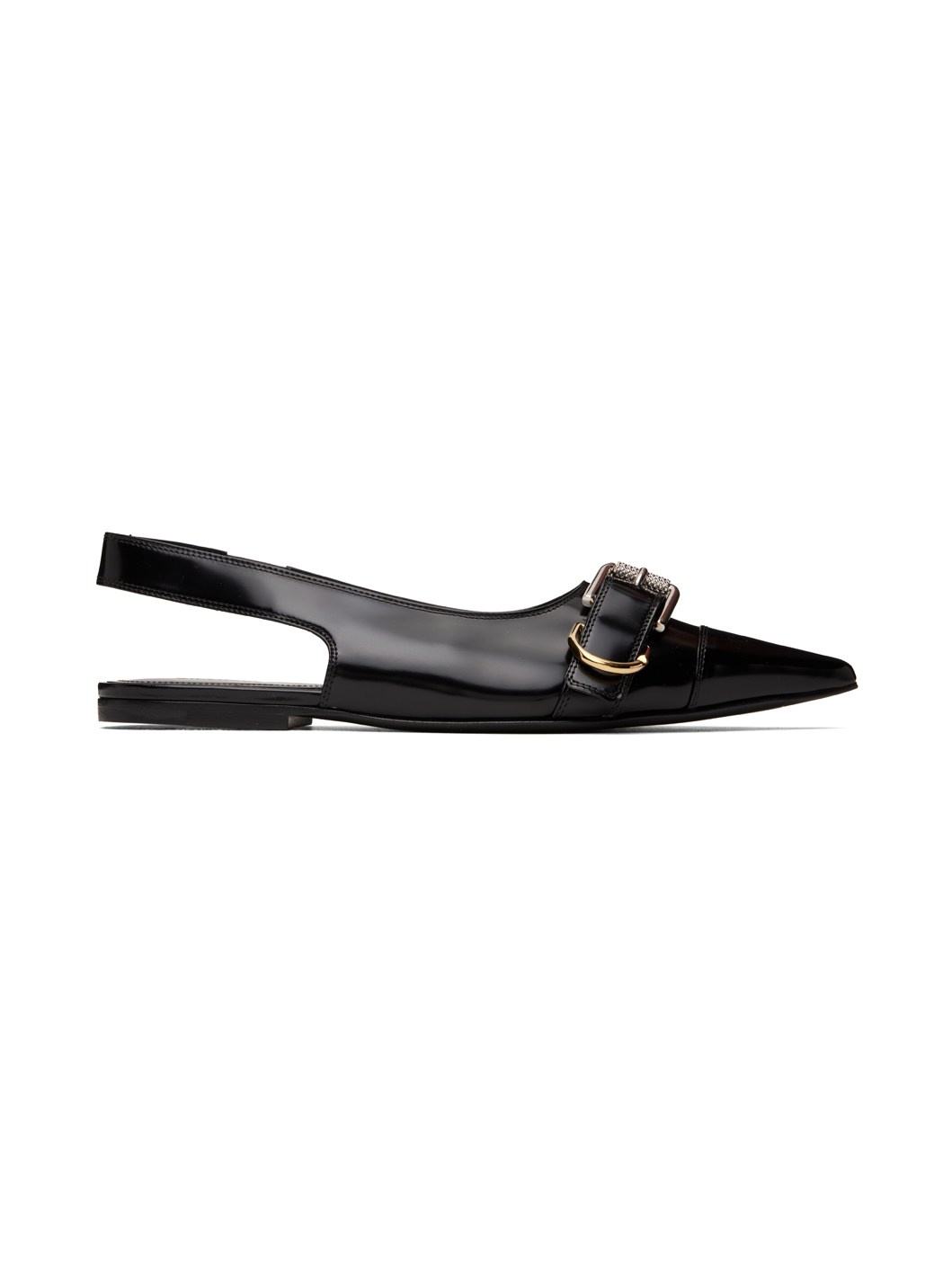Black Voyou Slingback Slippers - 1