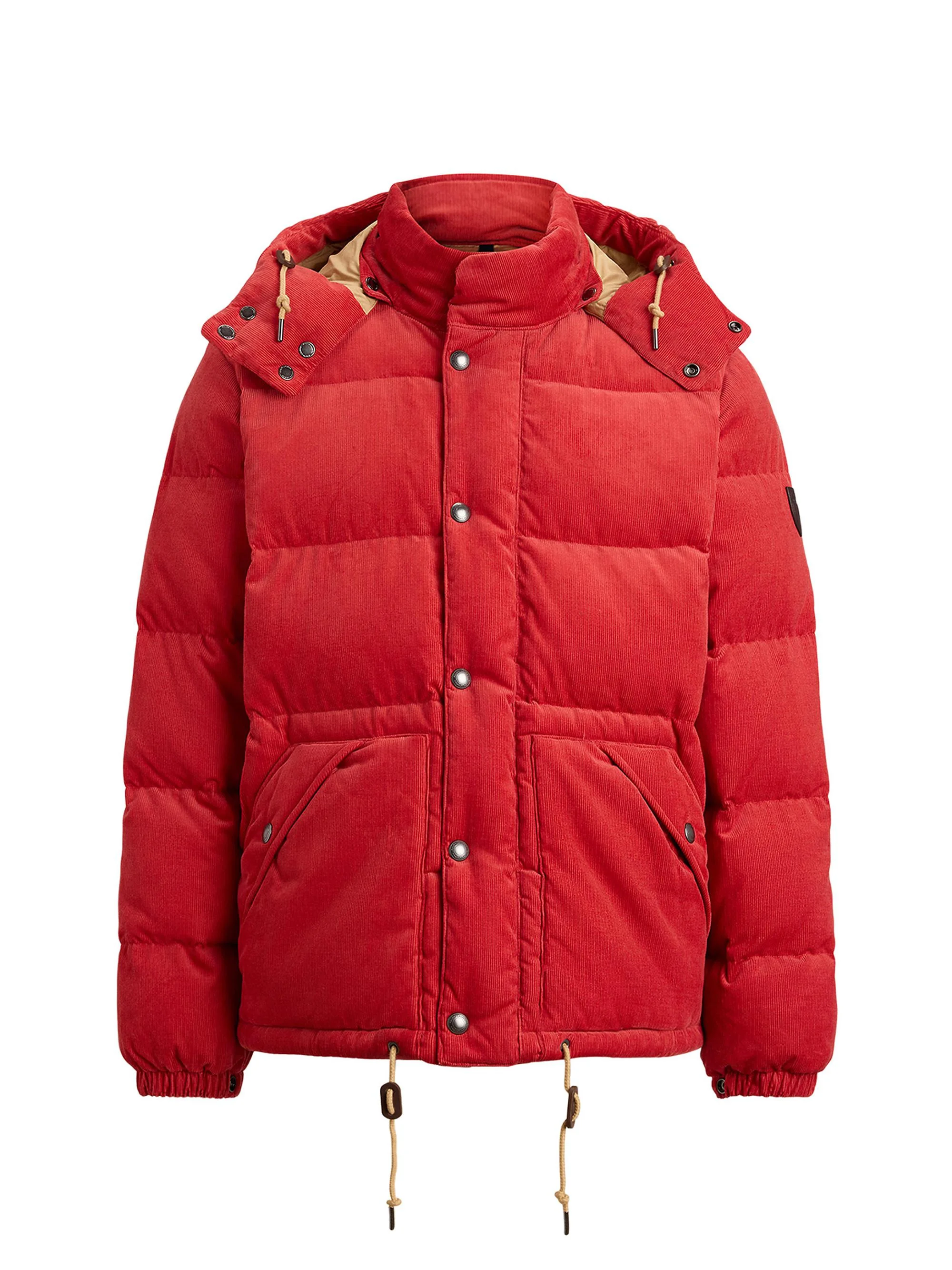Men's The Wainwright Corduroy Hooded Down Jacket - Spring Red - 1
