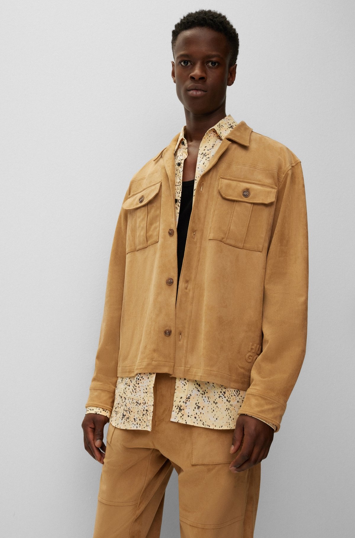 OVERSIZE-FIT OVERSHIRT IN SYNTHETIC COATED FABRIC - 6
