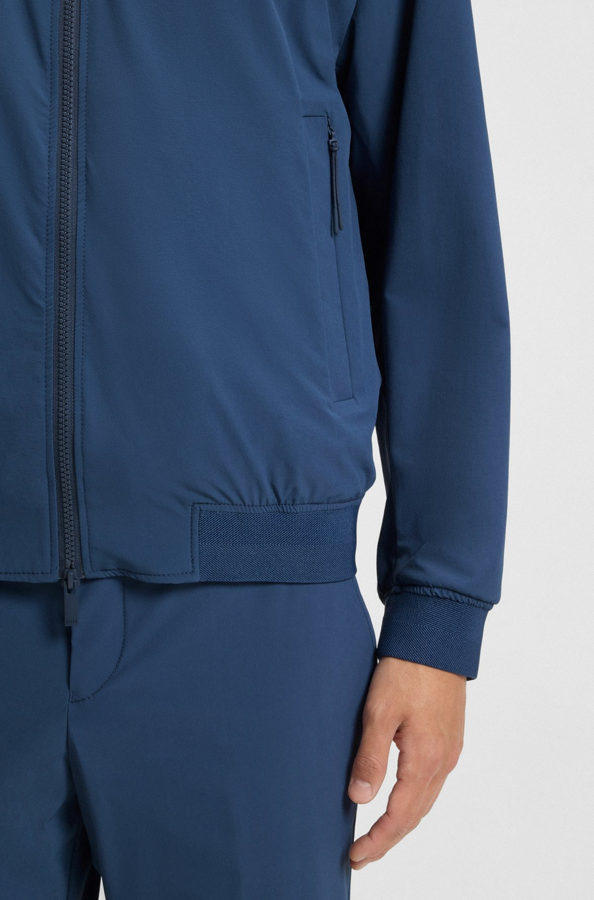 SLIM-FIT BLOUSON JACKET WITH KNITTED TRIMS - 6