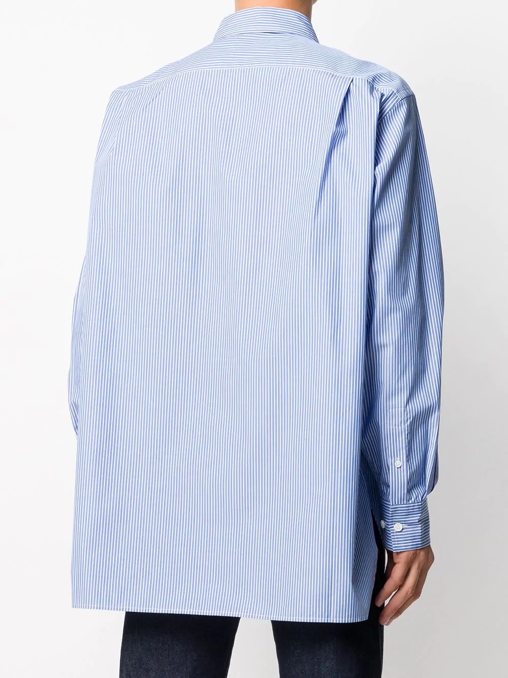 logo-patch vertical-stripe shirt - 5