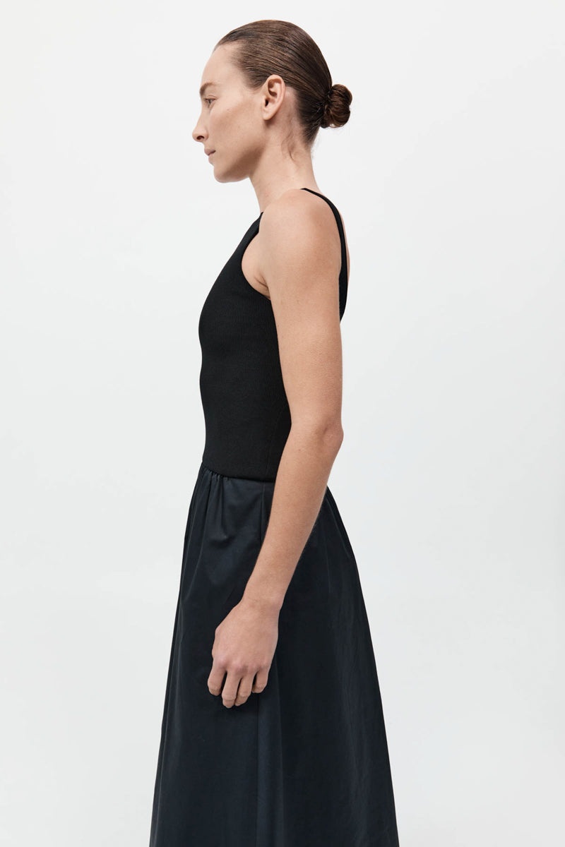 Bateau Cut Out Dress - Black - 5