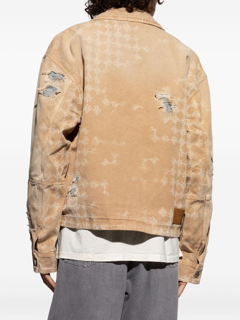 distressed printed jacket - 4