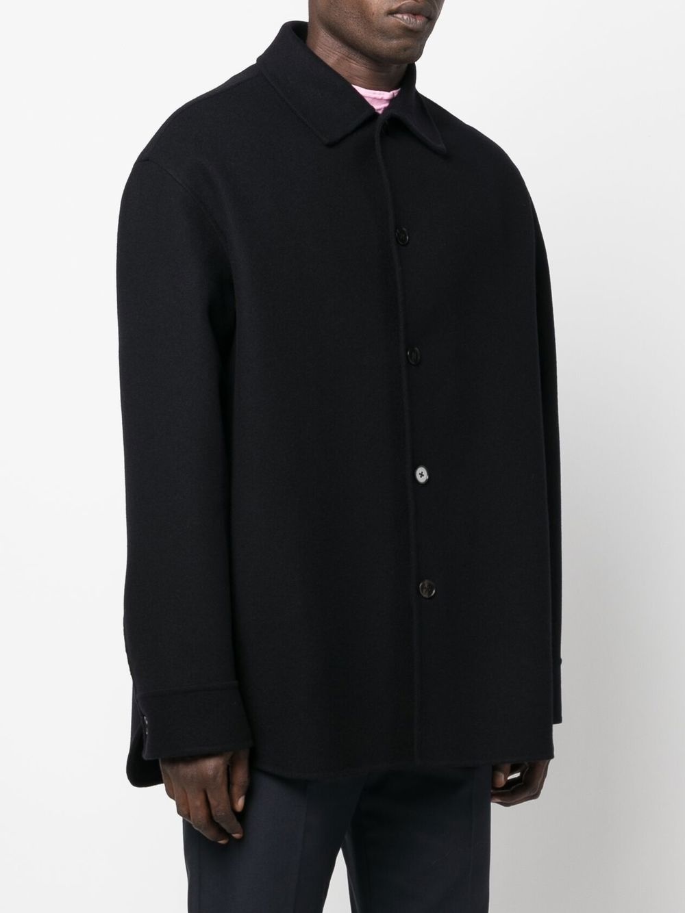 button-down fastening shirt jacket - 3