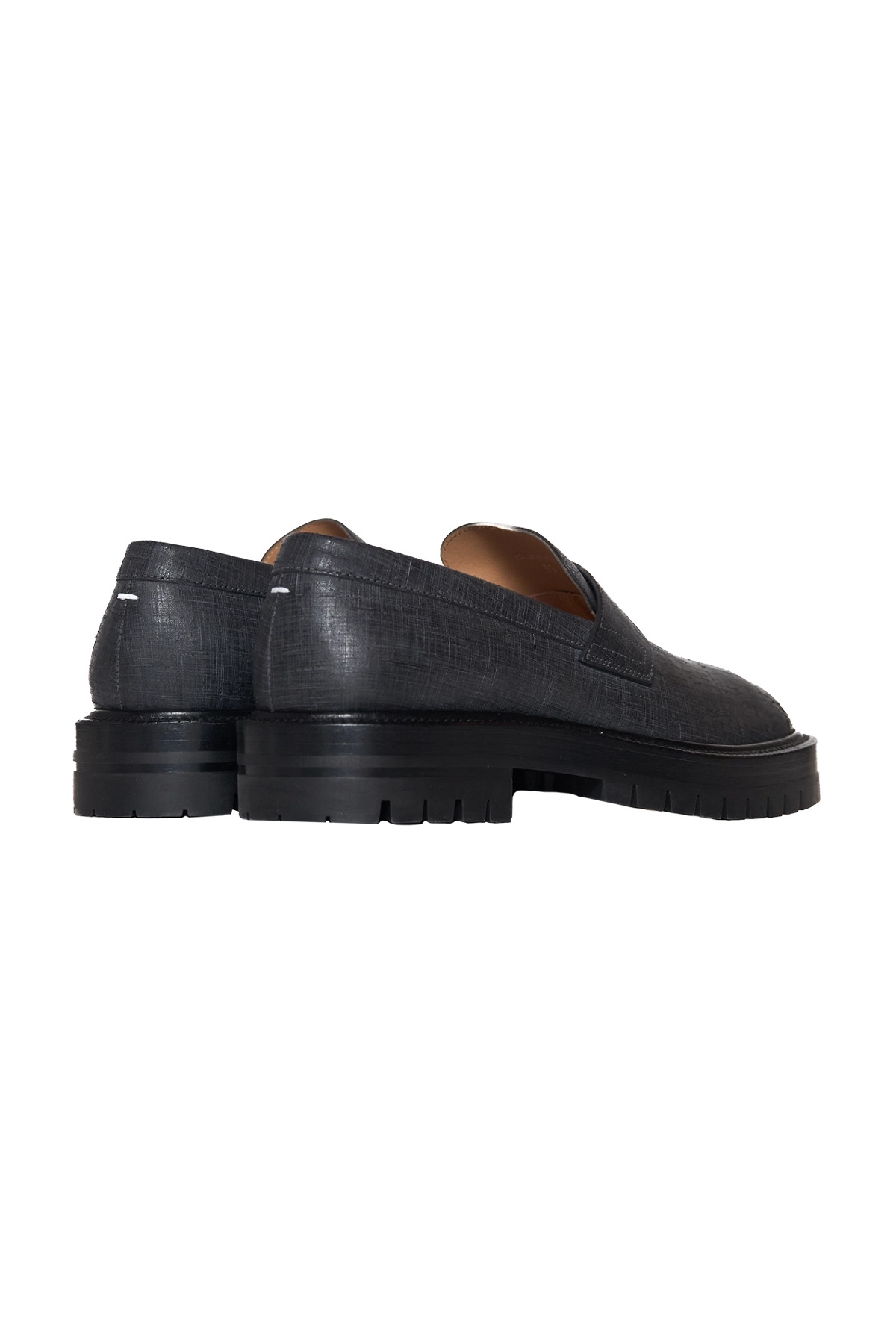 Maison Margiela Scratched Waxy Leather Tabi County Loafer Black - 3