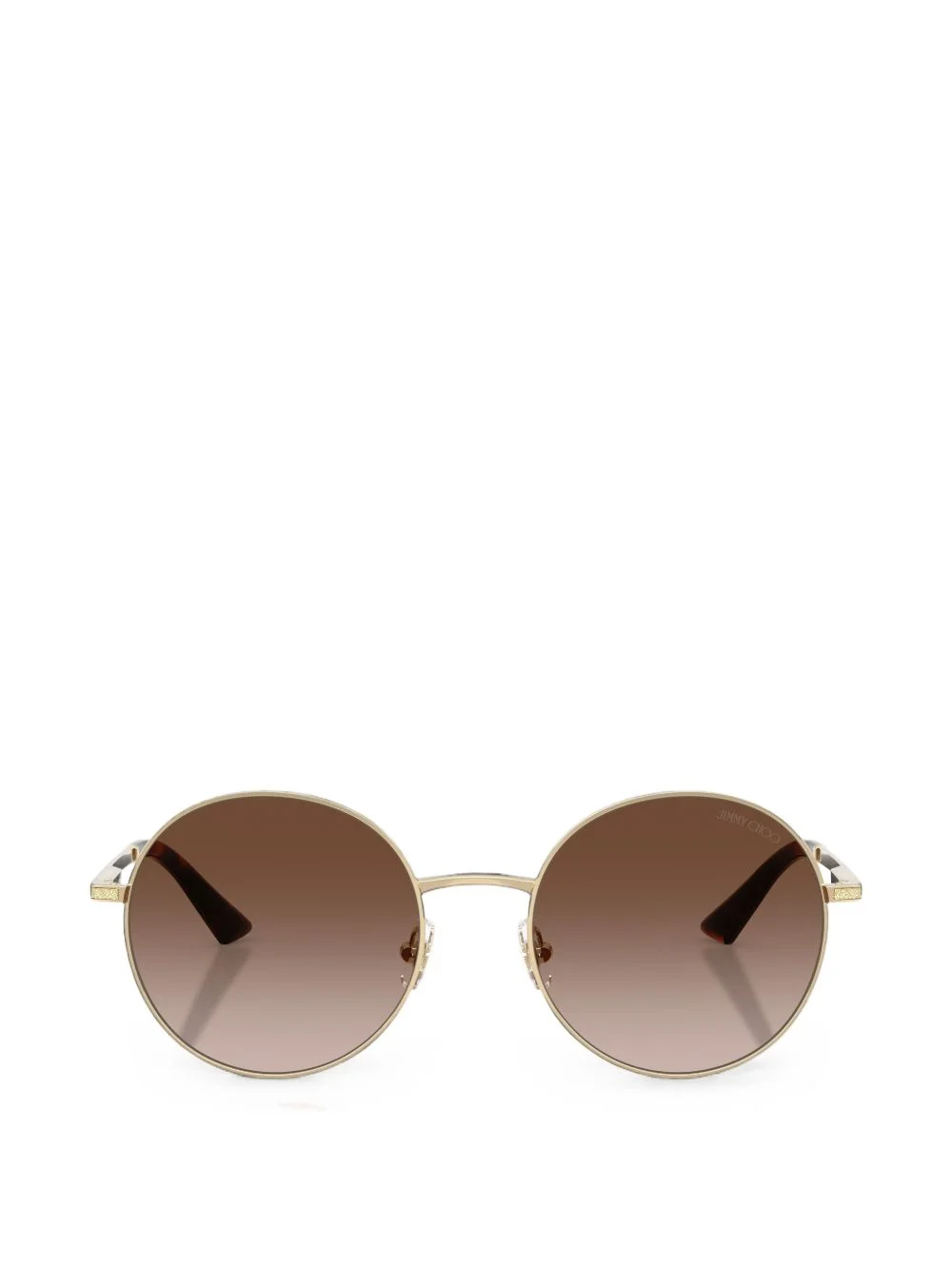 glitter-embellished round-frame sunglasses - 1