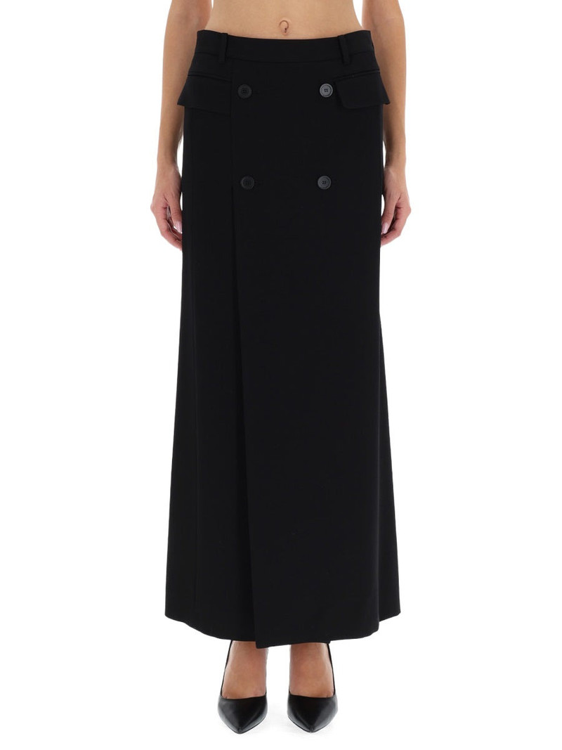 Balenciaga Tailored Viscose-Wool Skirt — Black - 1