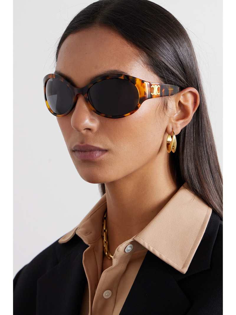 CELINE Triomphe Oversized Round-frame Acetate Sunglasses outlook