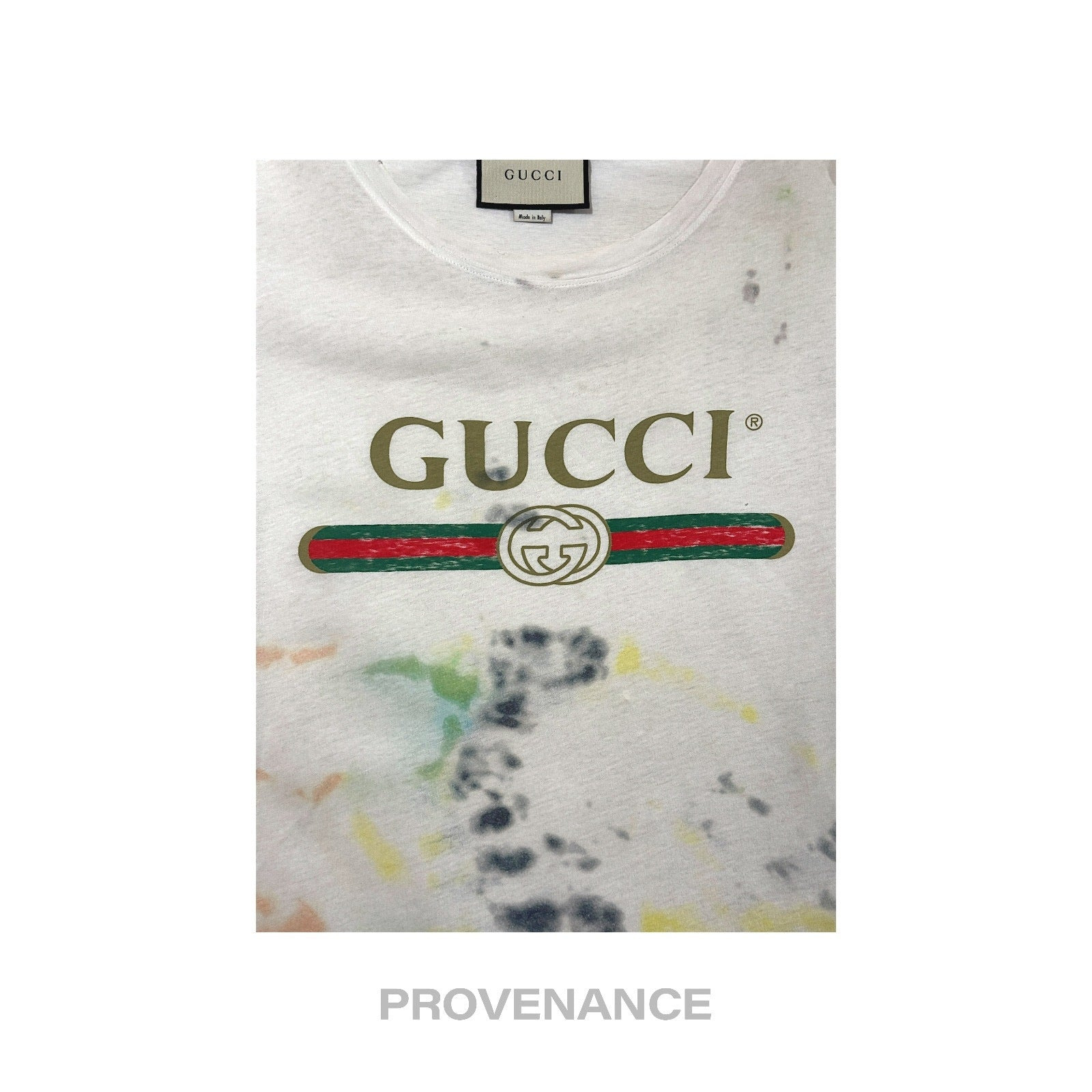 Gucci GG  Vintage Logo T-Shirt - Tie Dye White  S - 4