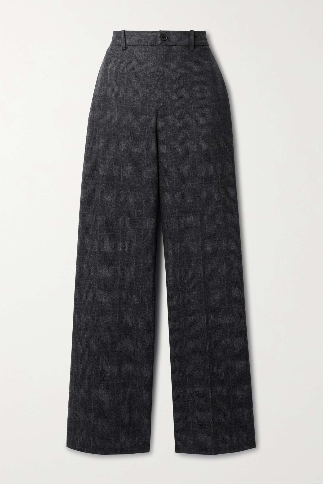 Johan Prince of Wales checked wool and cashmere-blend wide-leg pants - 1