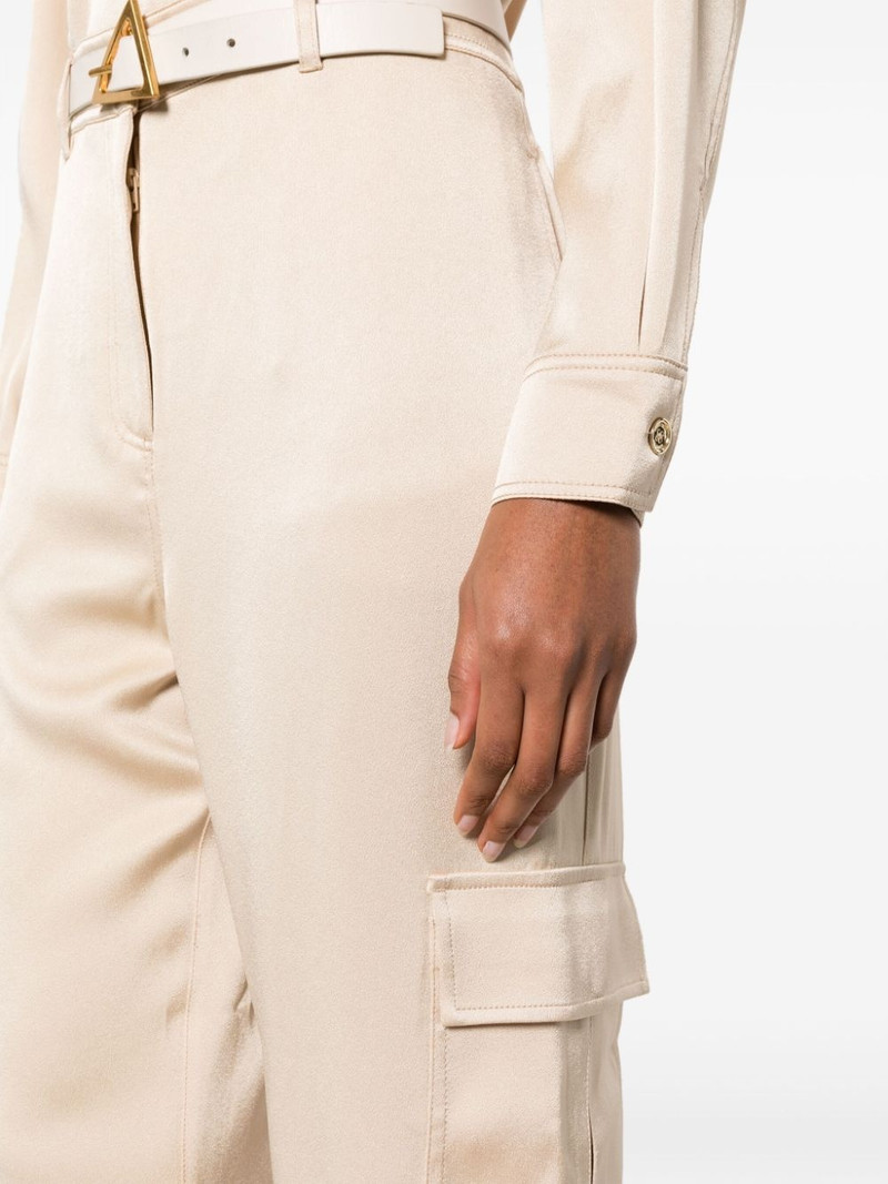 straight-leg satin-finish trousers 5