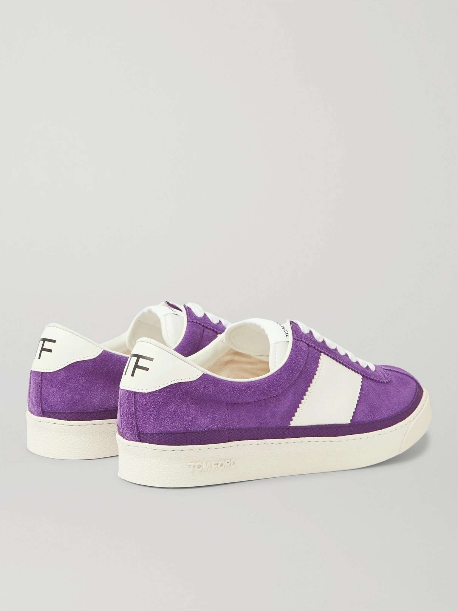 Bannister Leather-Trimmed Suede Sneakers - 5