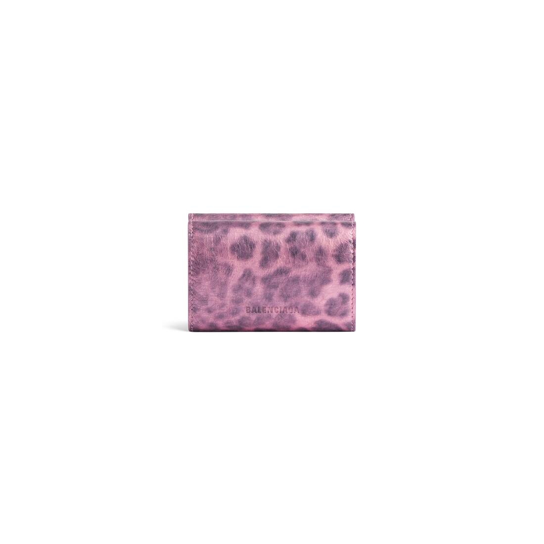 Women's Le Cagole Mini Wallet With Leopard Print in Pink - 3