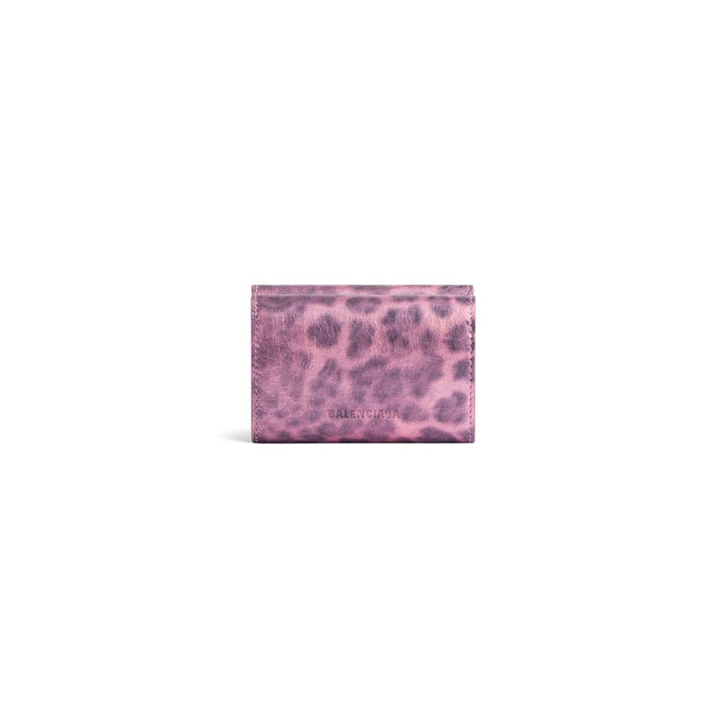Women's Le Cagole Mini Wallet With Leopard Print in Pink 3