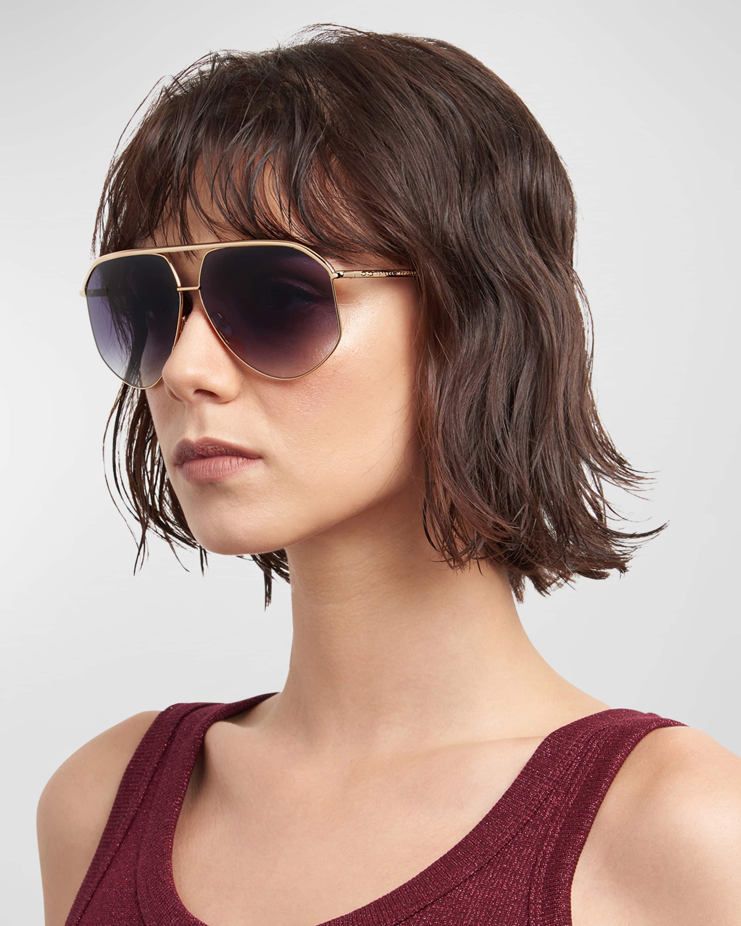 Angular Stainless Steel Aviator Sunglasses - 4