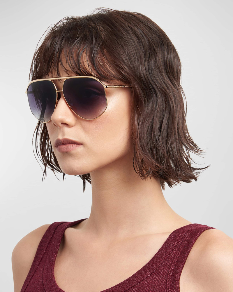 Angular Stainless Steel Aviator Sunglasses 4