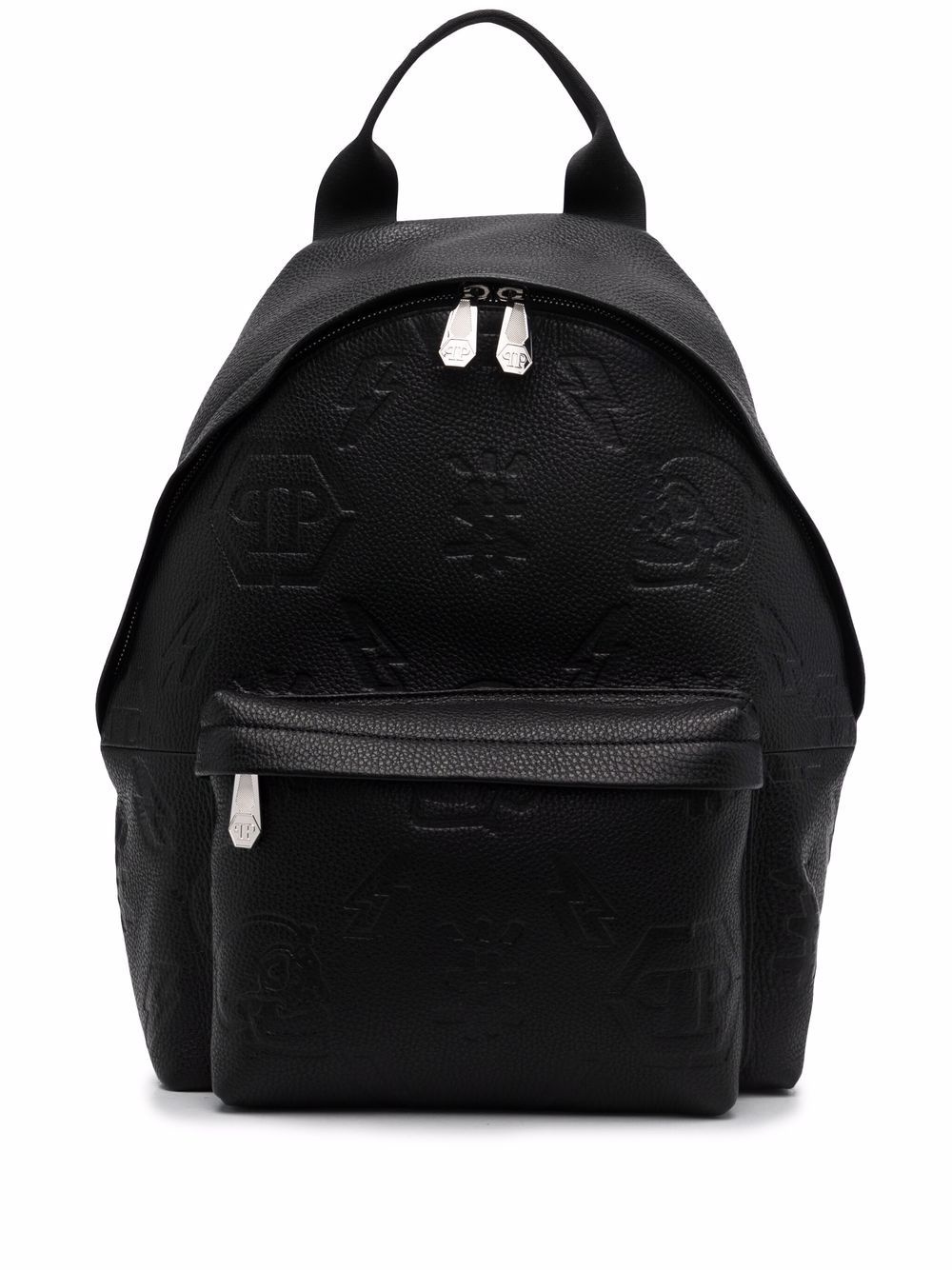 embossed-monogram leather backpack - 1