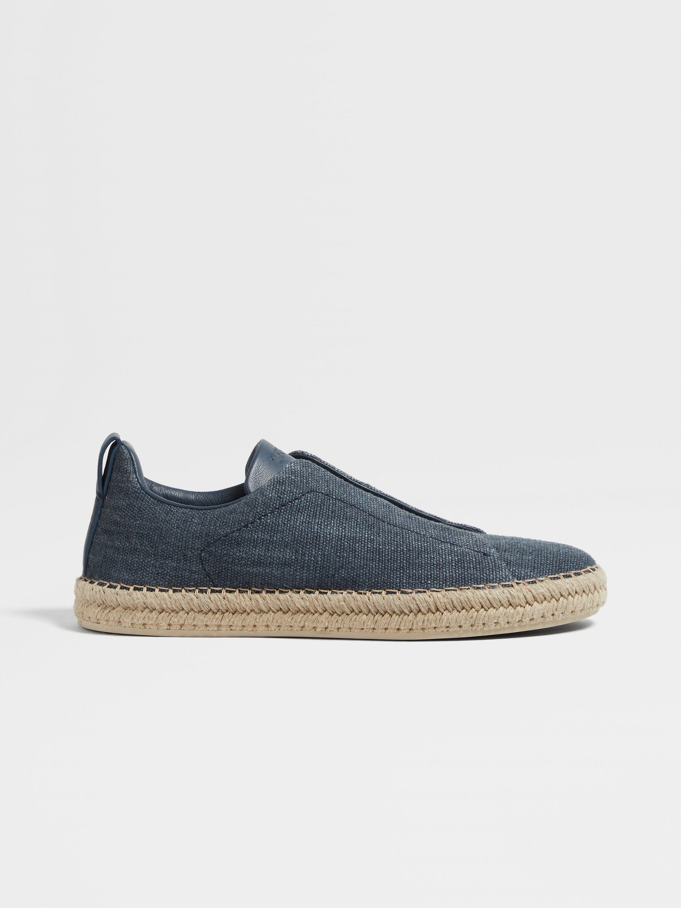 BLUE LINEN BLEND TRIPLE STITCH™ ESPADRILLES - 4