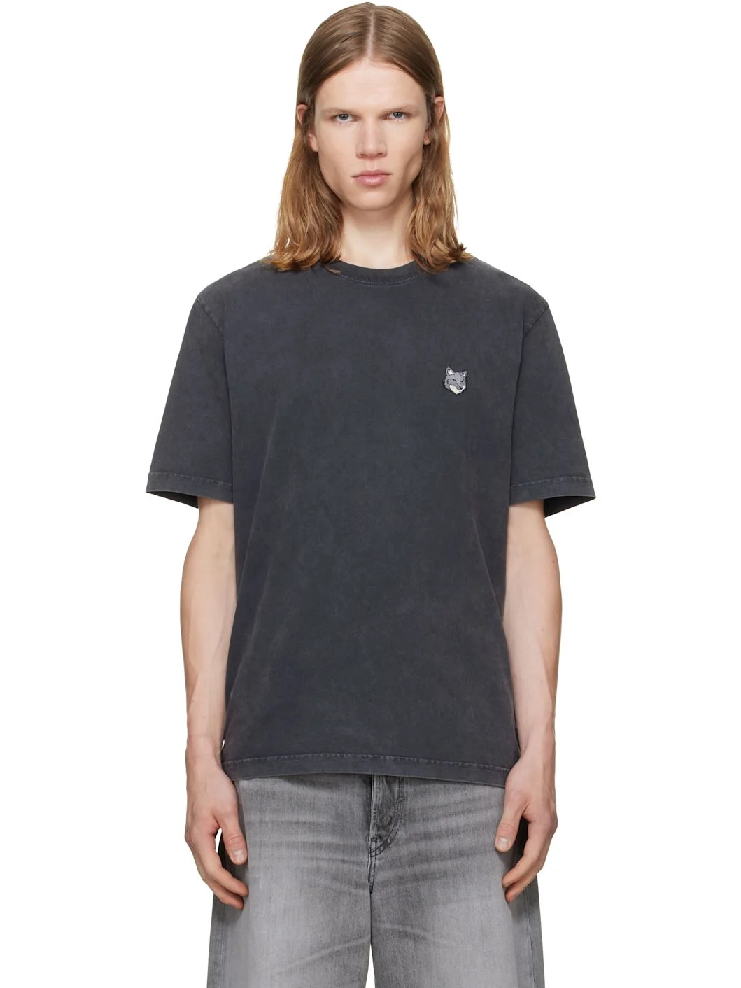 Gray Fox Head Faded Comfort T-shirt - 1