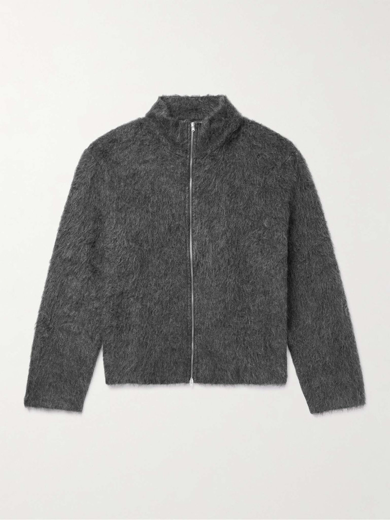 Brushed-Knit Zip-Up Cardigan 1