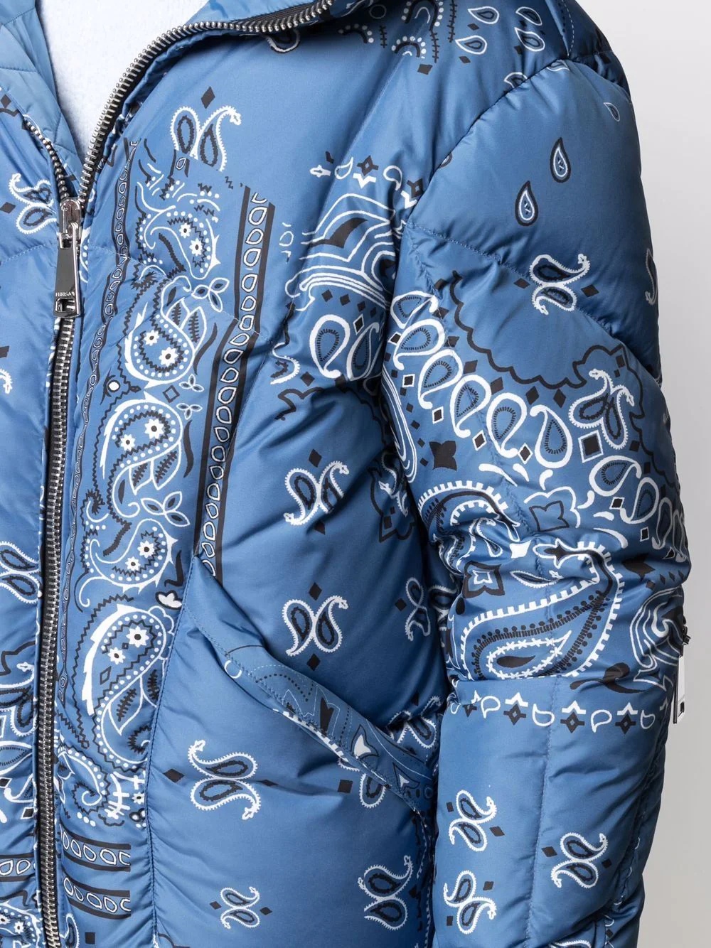 bandana-print hooded puffer jacket - 5