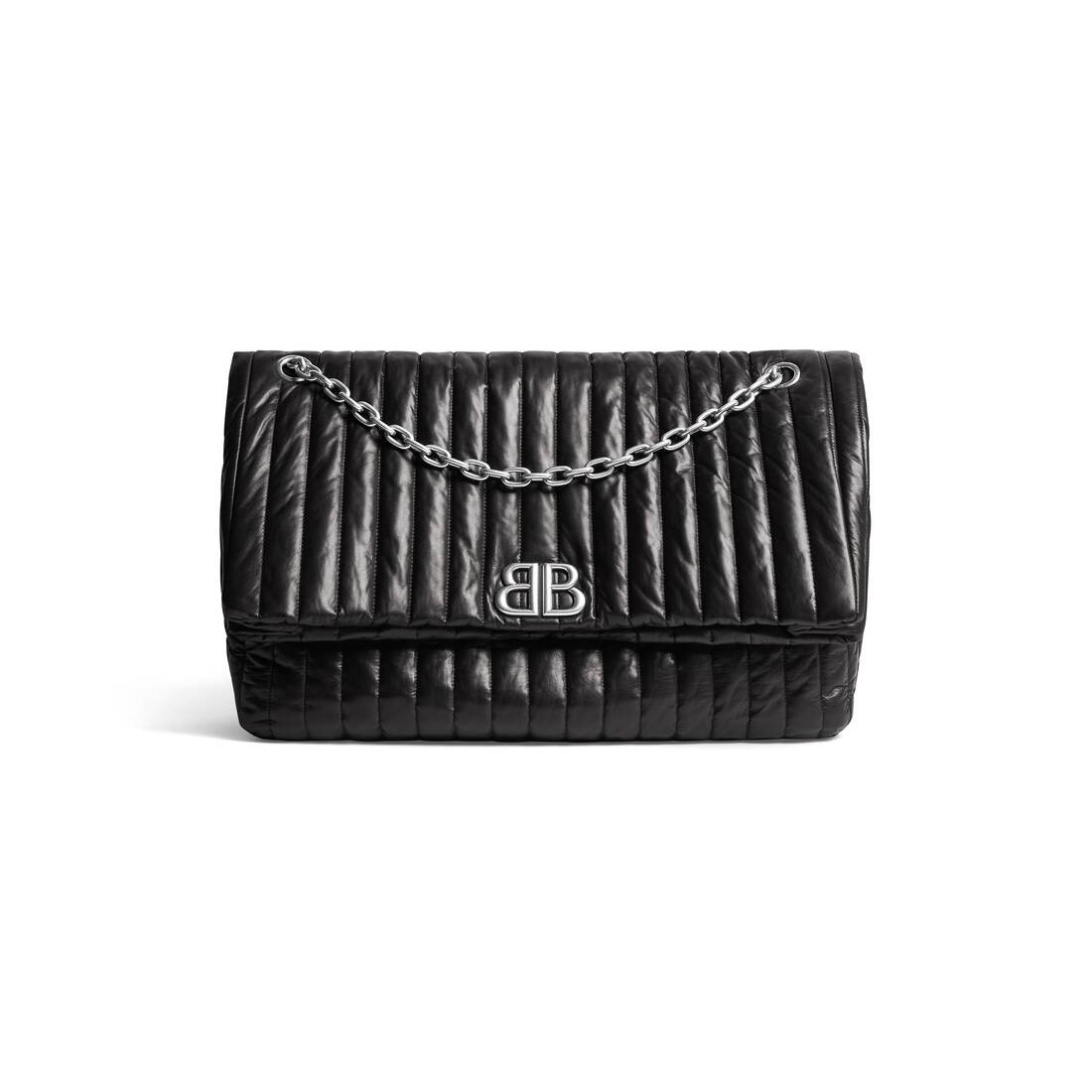 Women's Monaco Large Chain Bag Quilted in Black - 8
