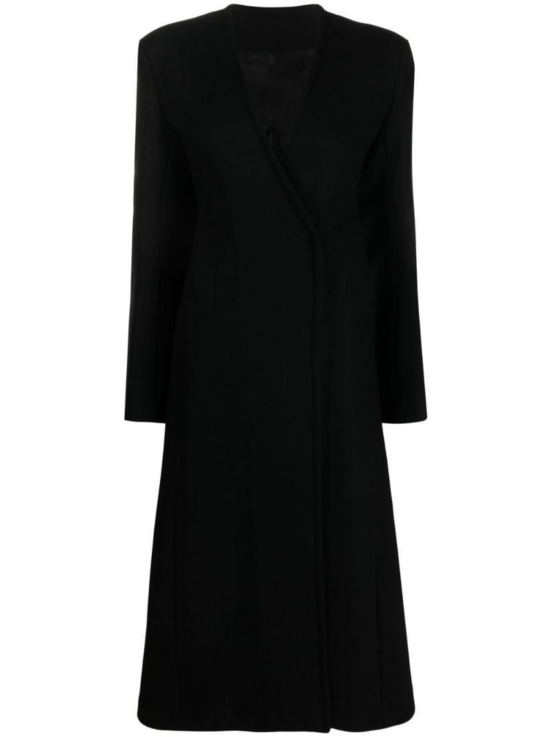 V-neck long coat - 1