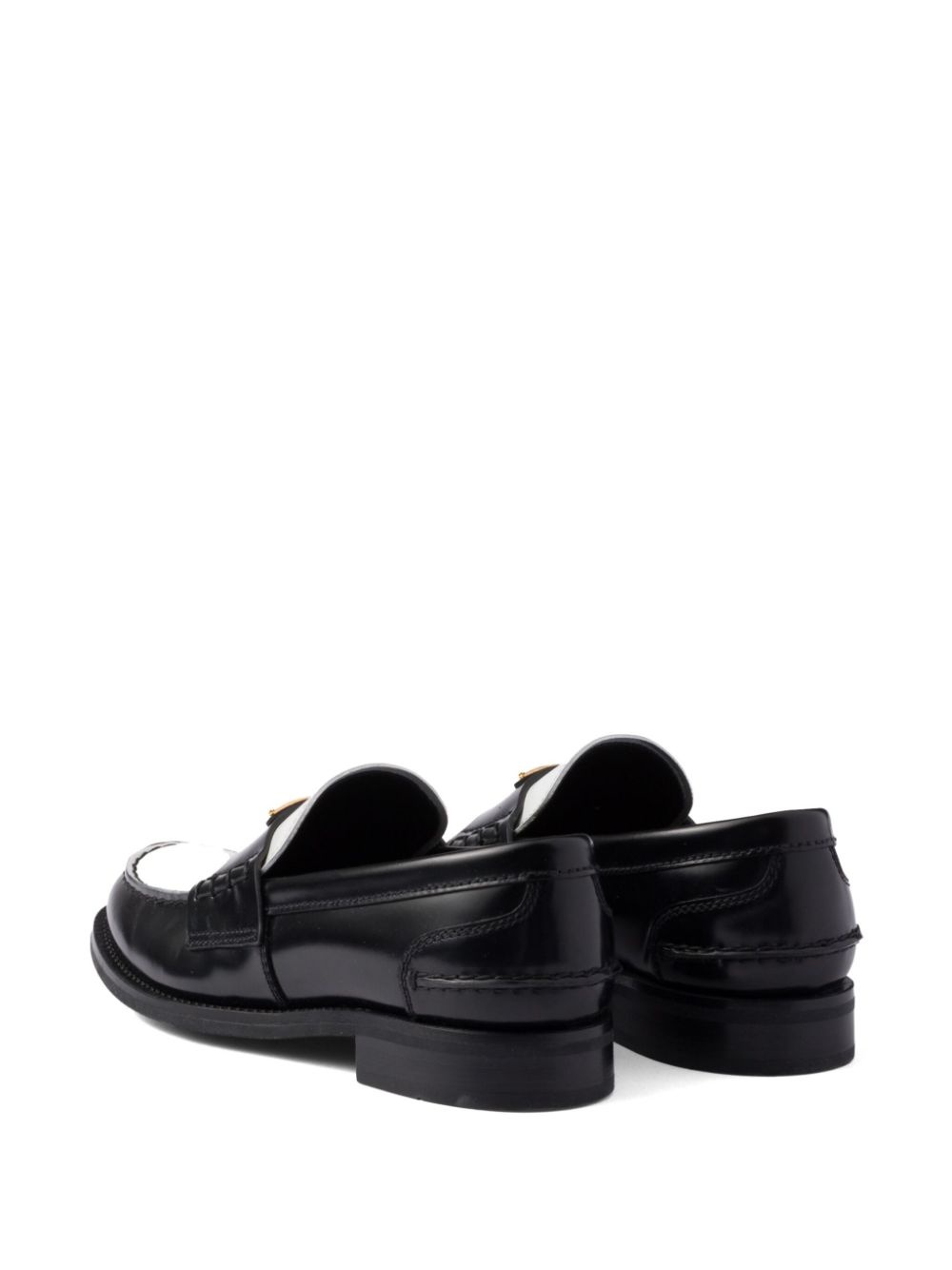 two-tone brushed-leather loafers - 3