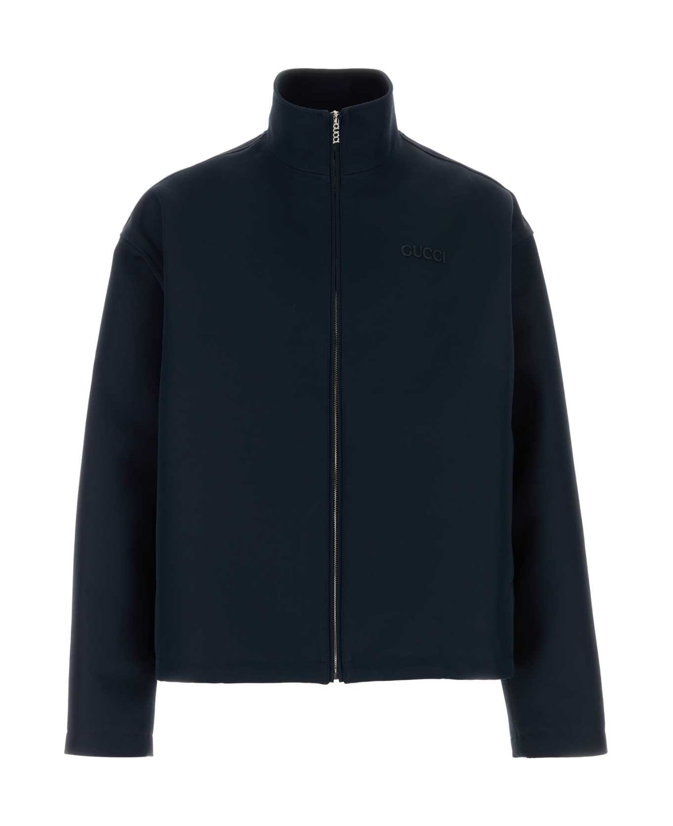 GUCCI Navy Blue Wool Blend Jacket | italist | REVERSIBLE