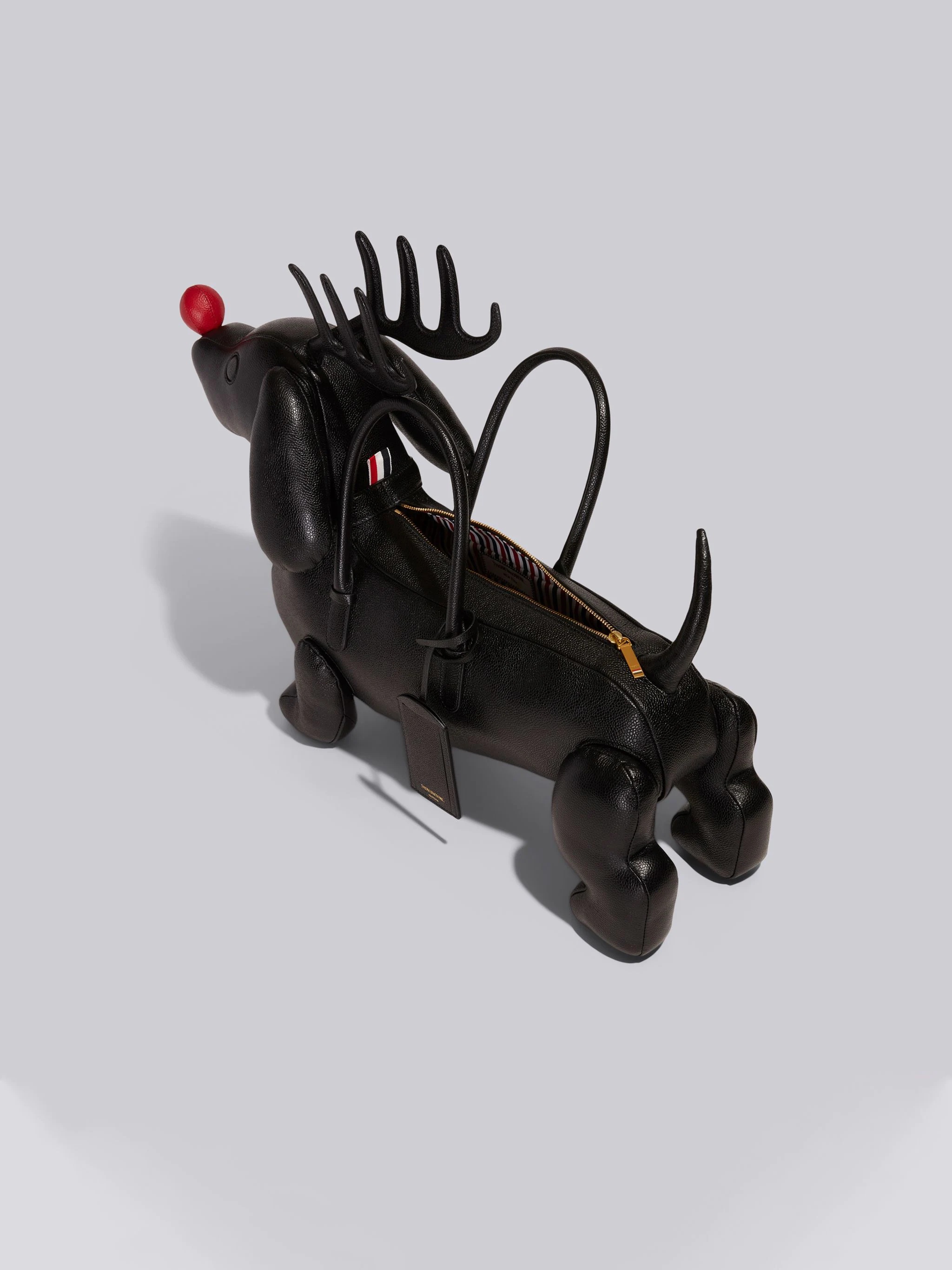Black Pebble Grain Leather Reindeer Hector Bag - 3