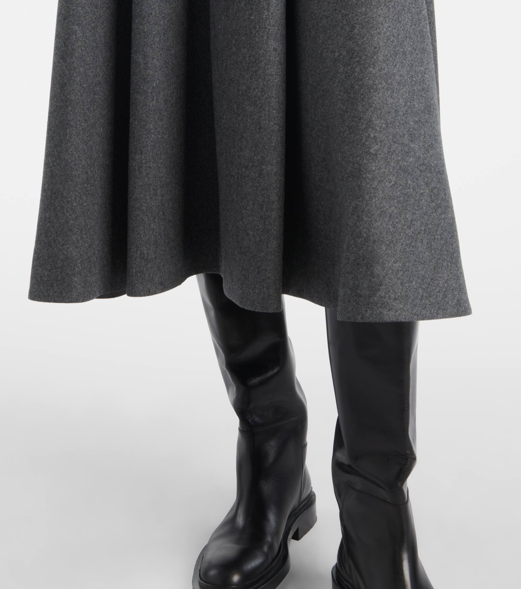 Betulla wool flannel midi skirt - 5