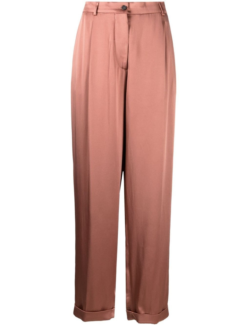 wide-leg satin trousers 1