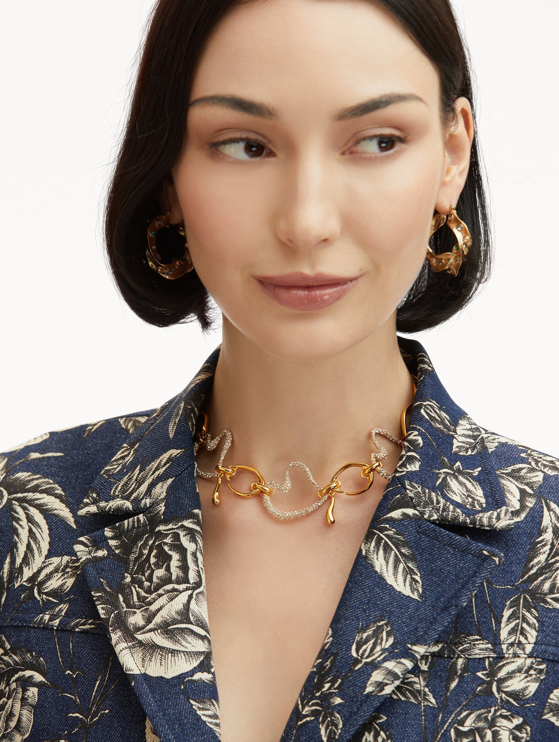 PAVÉ HEART O CHAIN-LINK NECKLACE - 2