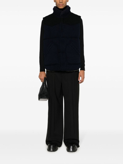 sacai padded tricot wool gilet outlook