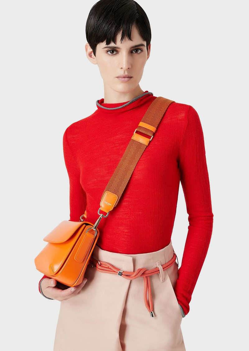 Webbing and leather shoulder strap 3