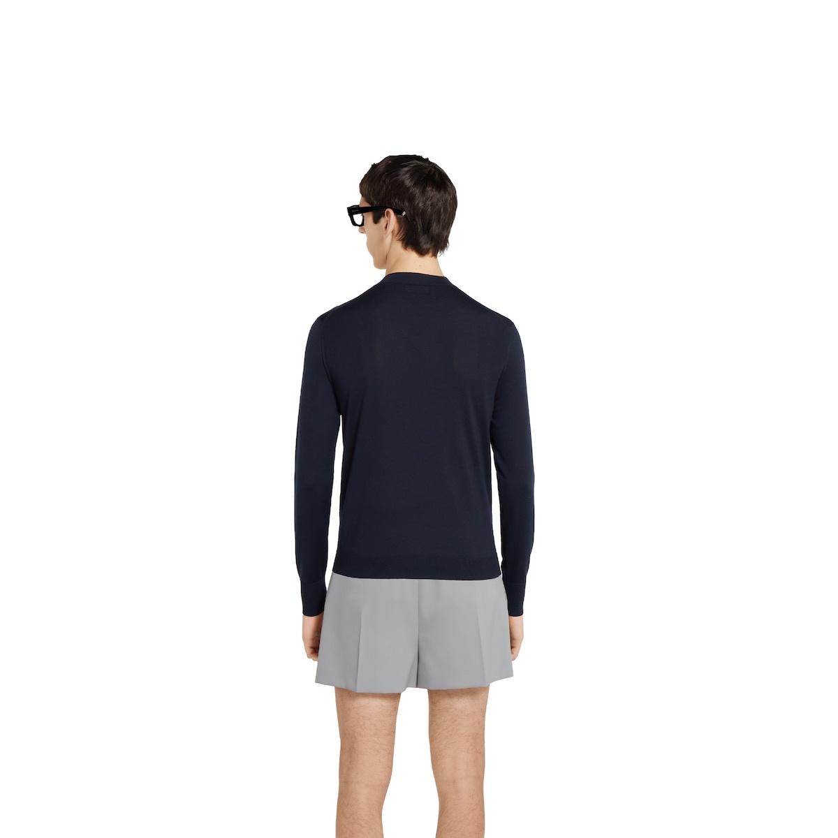Fine wool knit cardigan with intarsia - 4