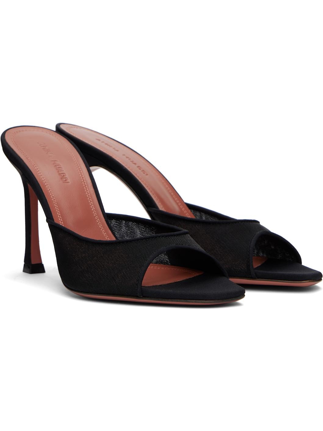 Black Alexa Mesh Slipper 95 Heeled Sandals - 4
