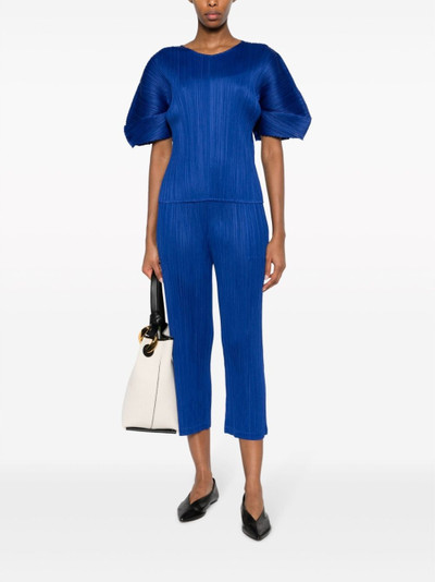 Pleats Please Issey Miyake Mc August plissé cropped trousers outlook